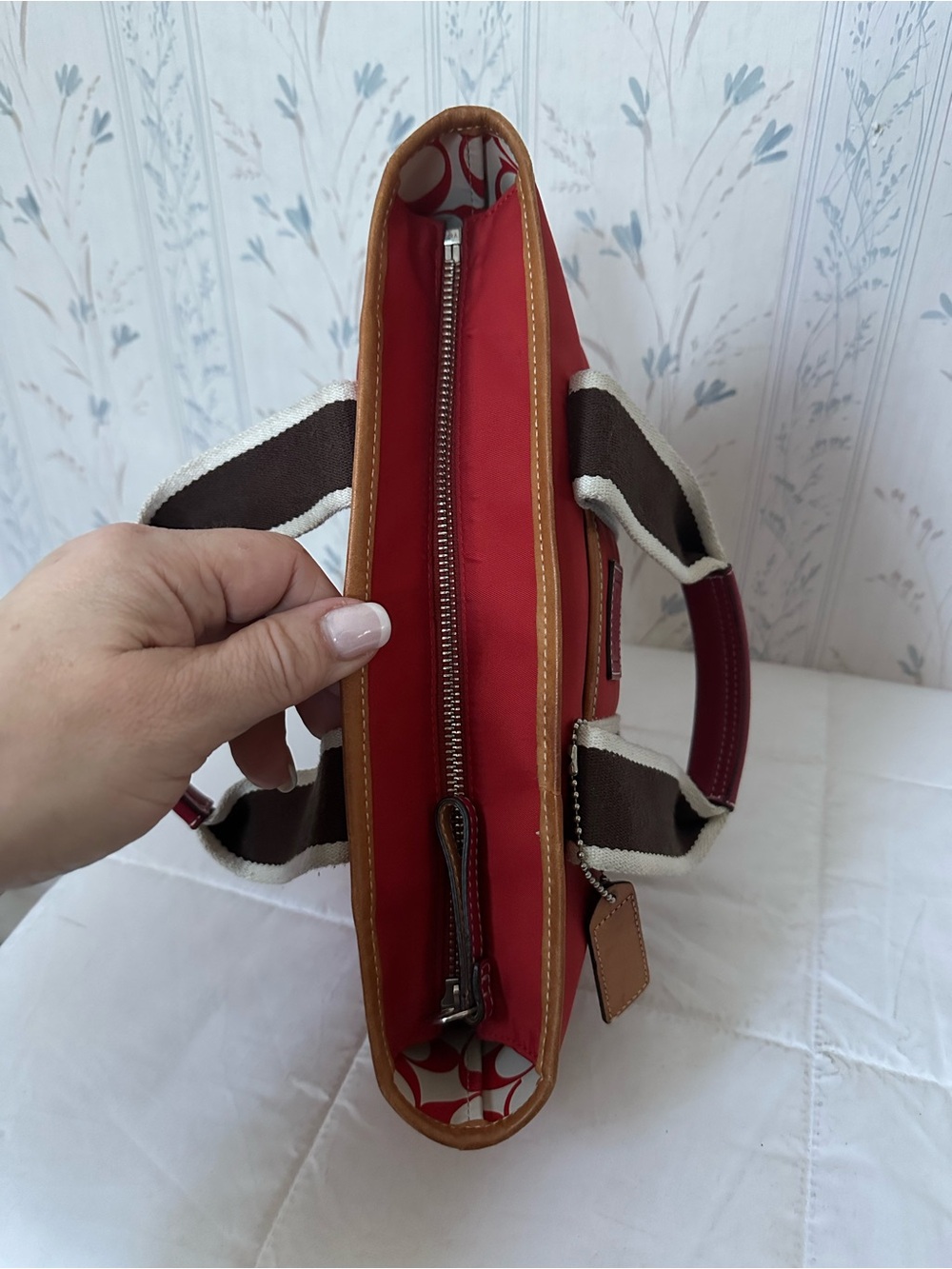 Coach Hampton Mini Red Tote - Picture 5 of 14